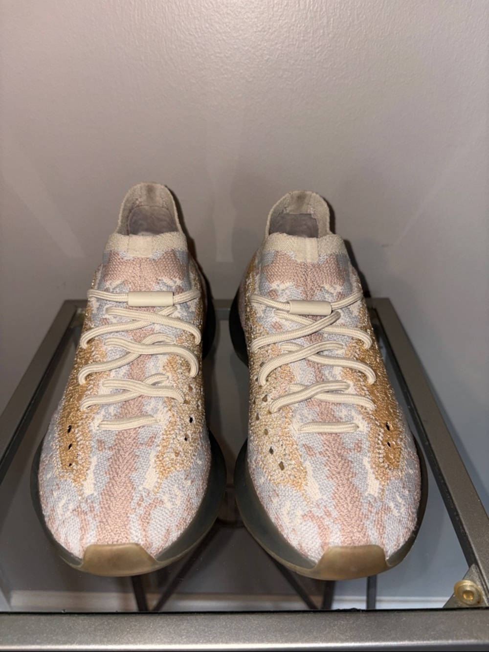 Yeezy Kids Sneakers in Cream, Tan, and Gray